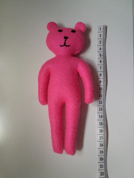 Small Handmade Felt Teddy Bear - Pink Carousel 3
