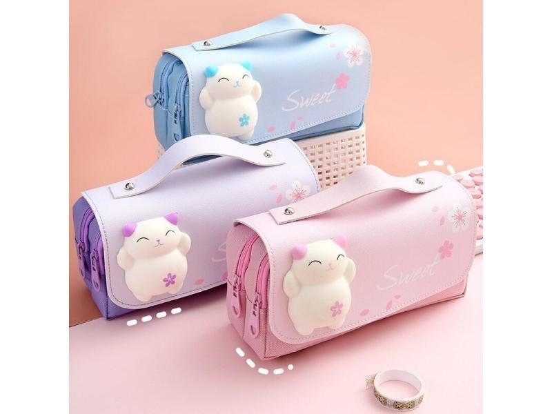 Multifunctional Large Capacity Decompression Pencil Case Cute Korean Stationery Carousel 2