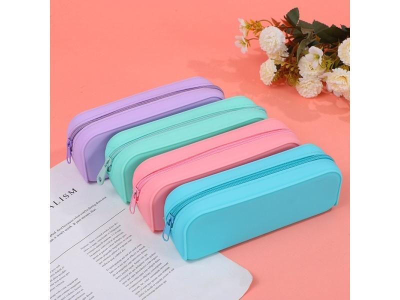 Waterproof Soft Silicone Pencil Case Candy Color Pencil Stationery Box Large Carousel 2
