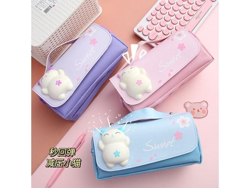 Multifunctional Large Capacity Decompression Pencil Case Cute Korean Stationery Carousel 4