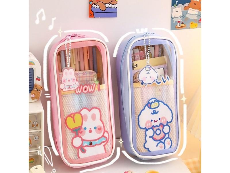 Ins Japanese Pencil Case Transparent Large-capacity Student Pencil Case Cute Carousel 2