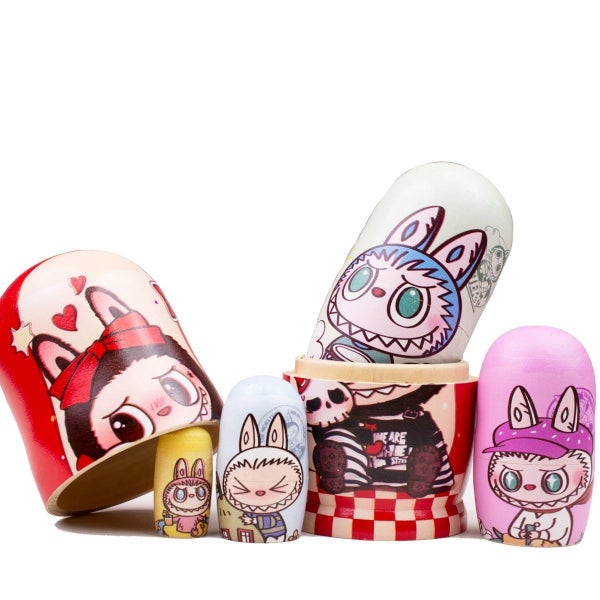 Nesting Dolls Large 14cm 5-in-1 the Monsters Labubu style Carousel 2