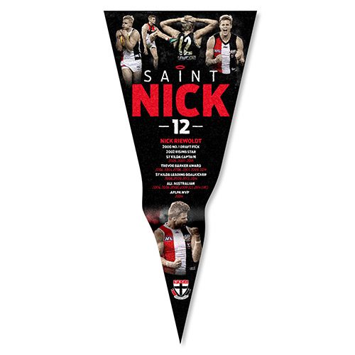 Nick Riewoldt St Kilda Saints Retirement Pennant Flag Banner Carousel 1