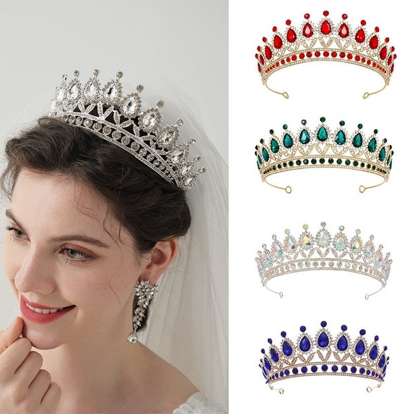 Rhinestone Princess Tiara Crystal Crown Royal Queen Headpiece for Women Ide Carousel 1