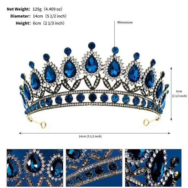 Rhinestone Princess Tiara Crystal Crown Royal Queen Headpiece for Women Ide Carousel 2
