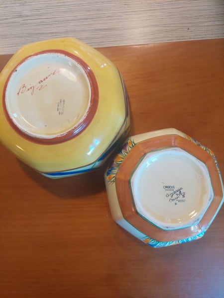 Clarice Cliff Bizarre “Crocus” Octagonal Bowls – Pair Carousel 2