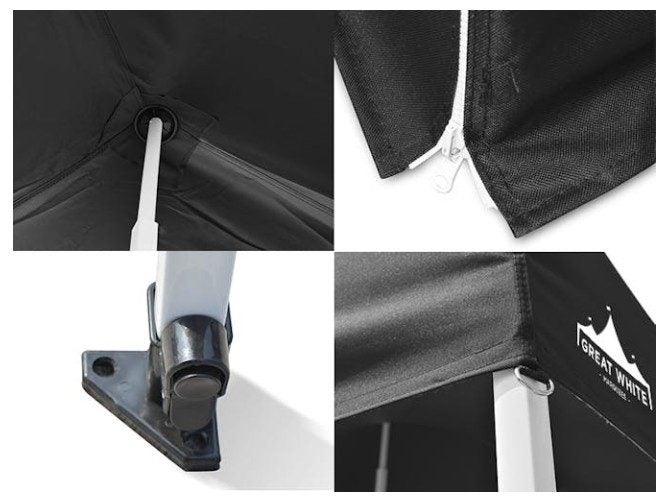 Great White Pop Up Gazebo 3m x 6m Black Carousel 2