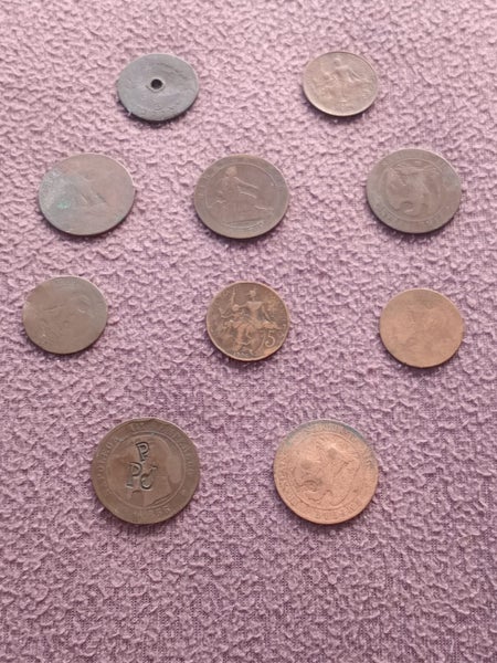 French copper mix of 10 coins Carousel 1