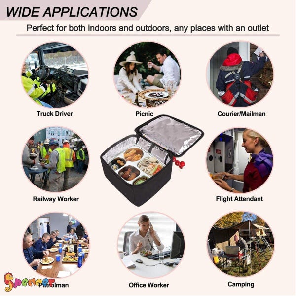 Portable Oven Electric Food Warmer Mini Heating Lunch Box for Meals Reheati Carousel 8