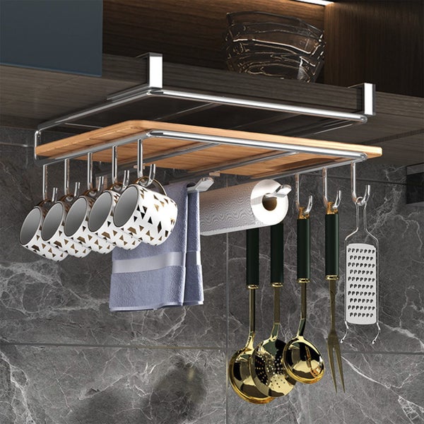 Mug Holder Under Cabinet for Thickness Cabinet Base, Hooks Cup Organizer Ha Carousel 1