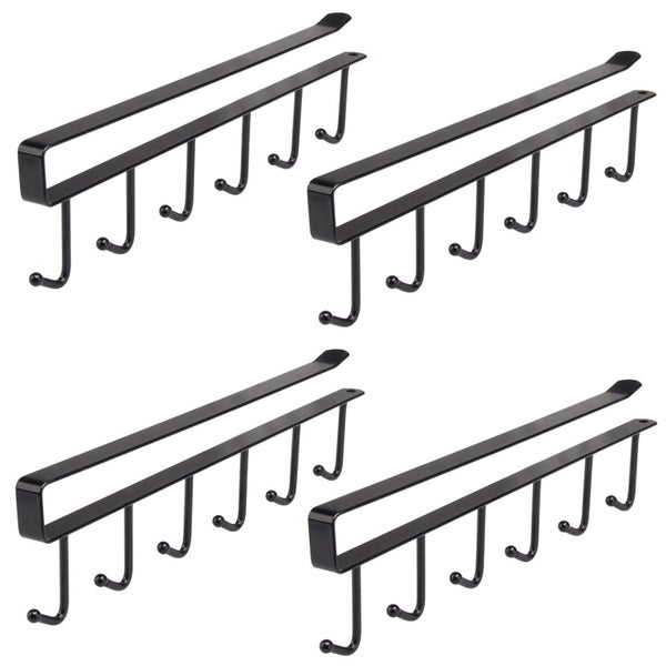 4 Piece Metal 6 Hook Mug Rack Hanging Wardrobe Kitchen Organizer Coffee Tea Carousel 1