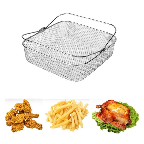 Air Fryer Basket ! Air Fryer Mesh Basket, Stainless Steel Food Fry Basket w Carousel 1