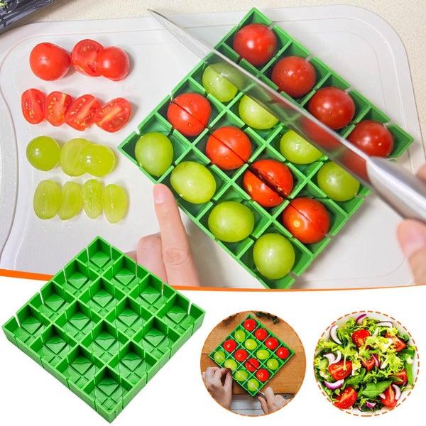Food Prep Grid Tray for Cherry Tomatoes and Grapes, 16-Compartment Fruit Sl Carousel 1
