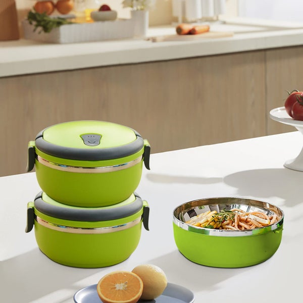 Stainless Steel Lunch Box - Insulated Food Container (Hot & Cold) - Leakpro Carousel 1