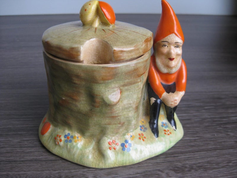 Crown Devon gnome lidded sugar bowl Carousel 1