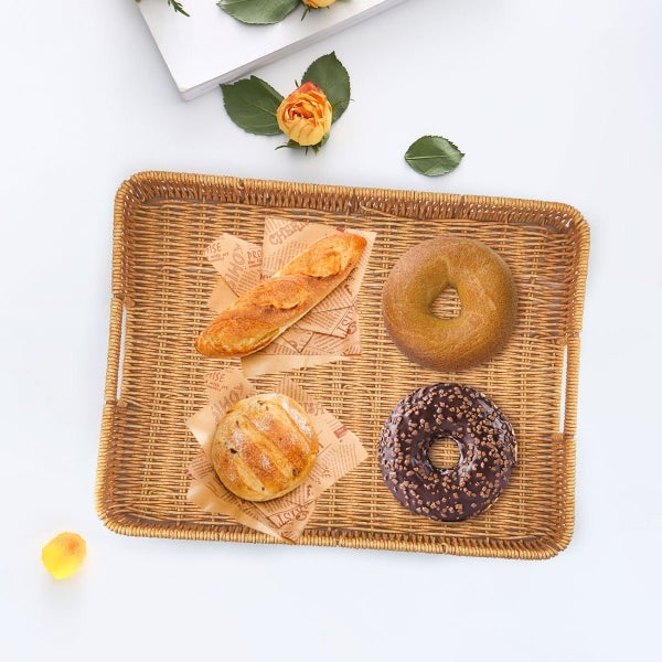 Serving Tray with Handles Rattan Serving Tray Rectangular Woven Tray Decora Carousel 8