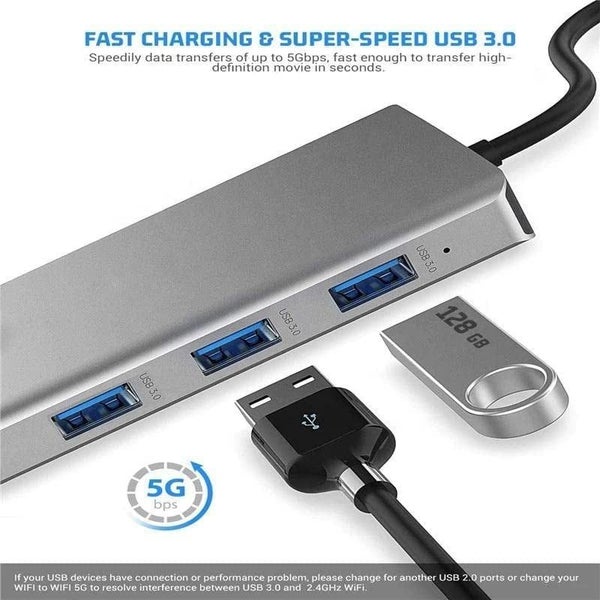 USB C Hub, 12-in-1 USB C Hub Multiport Adapter, with 4K HDMI, USB-C and 5-S Carousel 2