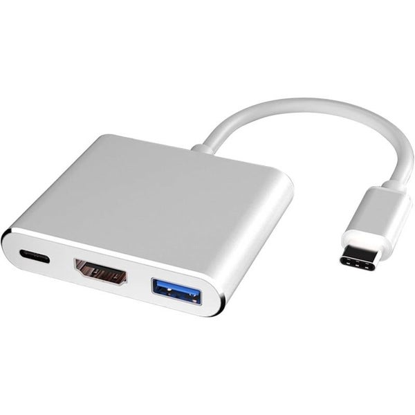 USB C Hub, 3 in 1 USB Type C Splitter Multiport Adapter to Adapter 4K 30Hz, Carousel 1