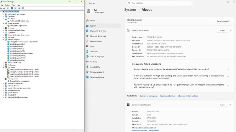 $1 Res Dell OptiPlex 7050 Micro Intel Core i5 - 8GB RAM - 256GB SSD HD Graphics Carousel 2