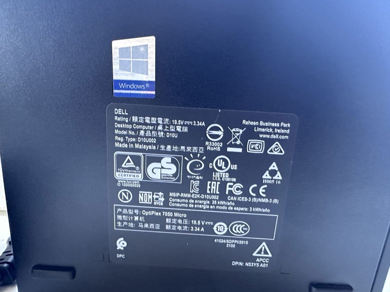 $1 Res Dell OptiPlex 7050 Micro Intel Core i5 - 8GB RAM - 256GB SSD HD Graphics Carousel 5