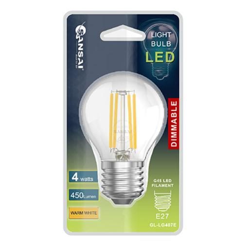 Sansai GL-LG407E Dimmable, G45, 4W, E27, Warm White, 400lm [GL-LG407E] Carousel 1
