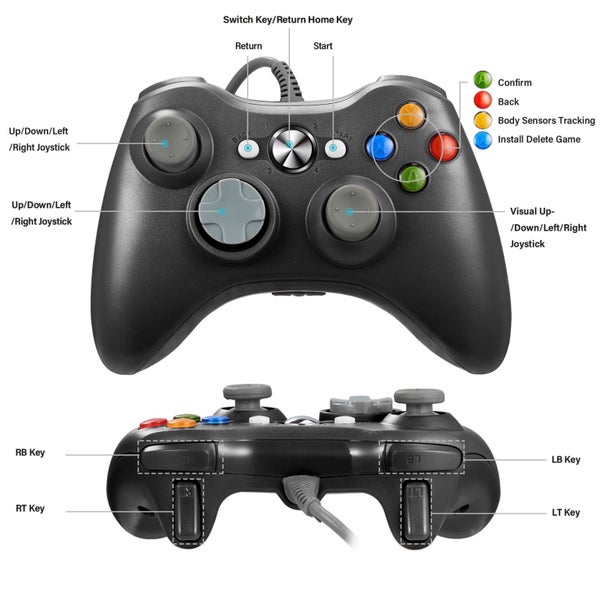 Wired Xbox 360 Controller Gamepad Joystick Compatible with Xbox 360 /PC/ Wi Carousel 7