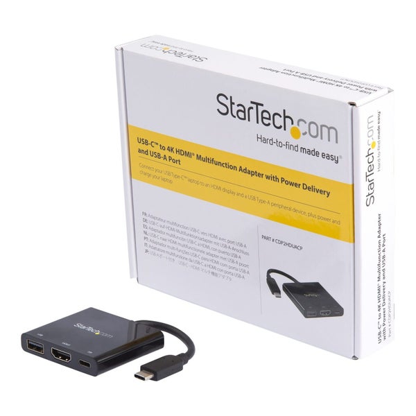 Star Tech USB-C to 4K HDMI Adapter w USB 3.0 60W Power Delivery Dock for Laptop Carousel 6