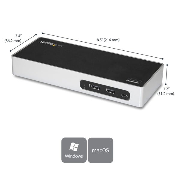 Star Tech Dual Monitor HDMI & DVI VGA GbE USB 3.0 Laptop Docking Station 5Gbps Carousel 2
