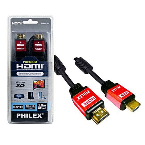 Philex 1.8m Premium Full HD 1080p HDMI Cable Connector Cord w Ethernet Black Carousel 2