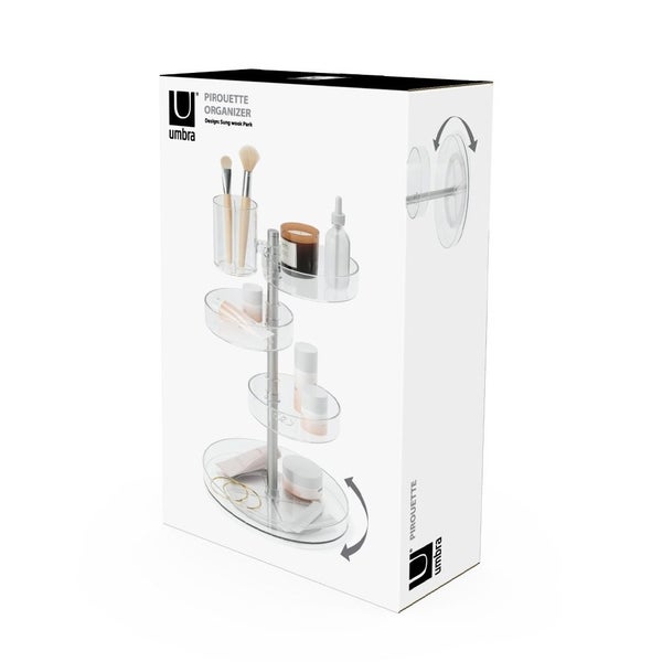Umbra 35cm Pirouette Bathroom Cosmetic Makeup Organiser Spin Rotate Stand CLR Carousel 6