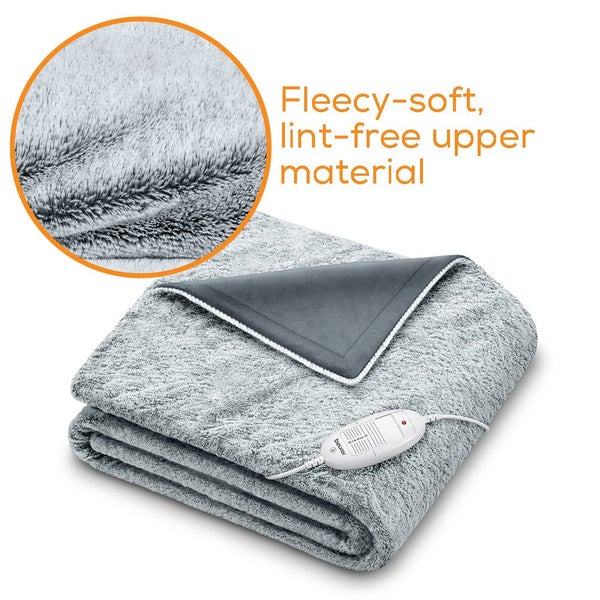 Beurer HD75G-NORDIC Cosy Electric Heated Heating Cuddly Throw Fleece Blanket GRY Carousel 2