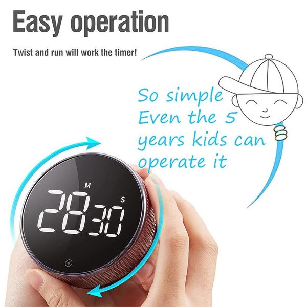 Sansai LED Digital Timer Alarm Brightness Volume Adjustable Sleep Cooking Black Carousel 4