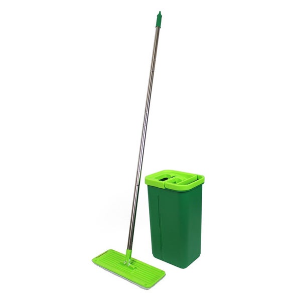 Sabco 110cm Clean Ease Flat Mop Wringer Set Dual Chamber Bucket Home Cleaning Carousel 1