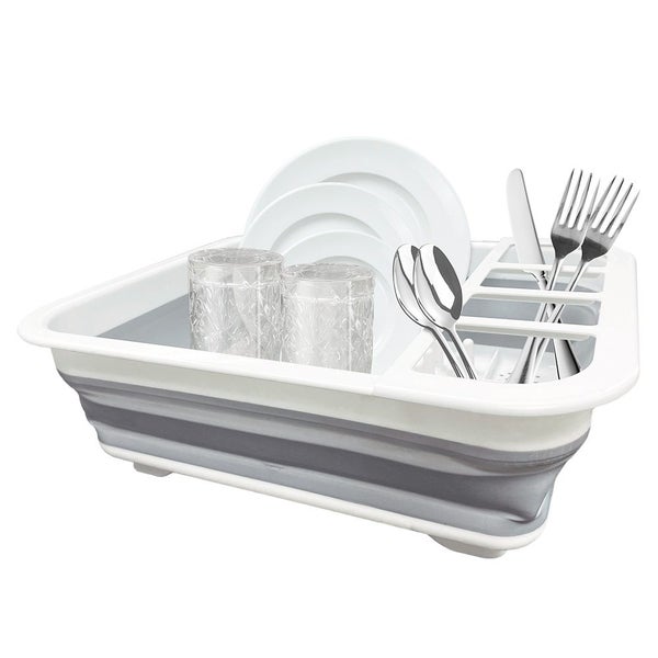 Collapsible Portable Drying Drainer Dish Rack Cup Plate Mug Space Saving Cutlery Carousel 1