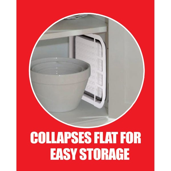 Collapsible Portable Drying Drainer Dish Rack Cup Plate Mug Space Saving Cutlery Carousel 2