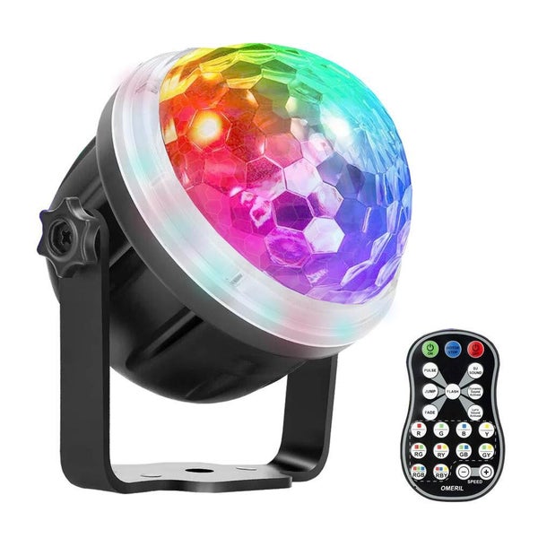 Sansai Mini 10cm RGB Rotating LED Party Light w Remote Indoor USB Powered 5V Carousel 1