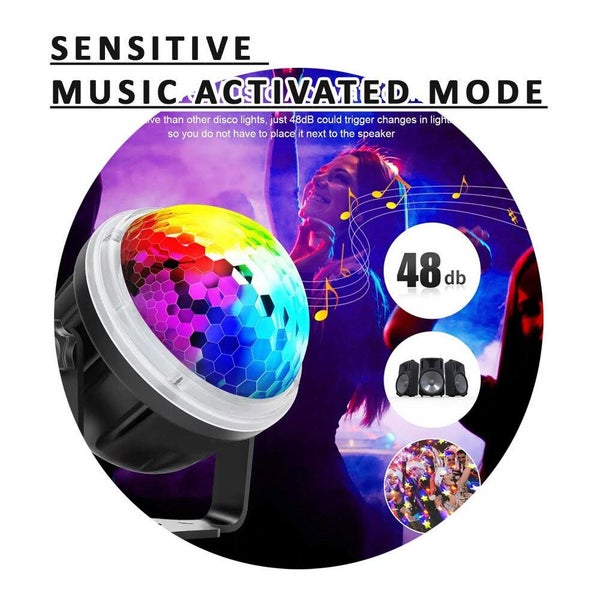 Sansai Mini 10cm RGB Rotating LED Party Light w Remote Indoor USB Powered 5V Carousel 5