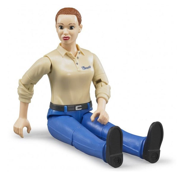 Bruder Bworld 10cm Brown-Haired Woman In Blue Jeans 1:16 Action Figurine 4+ Toy Carousel 2