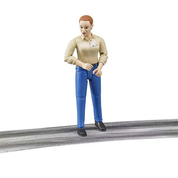 Bruder Bworld 10cm Brown-Haired Woman In Blue Jeans 1:16 Action Figurine 4+ Toy Carousel 5