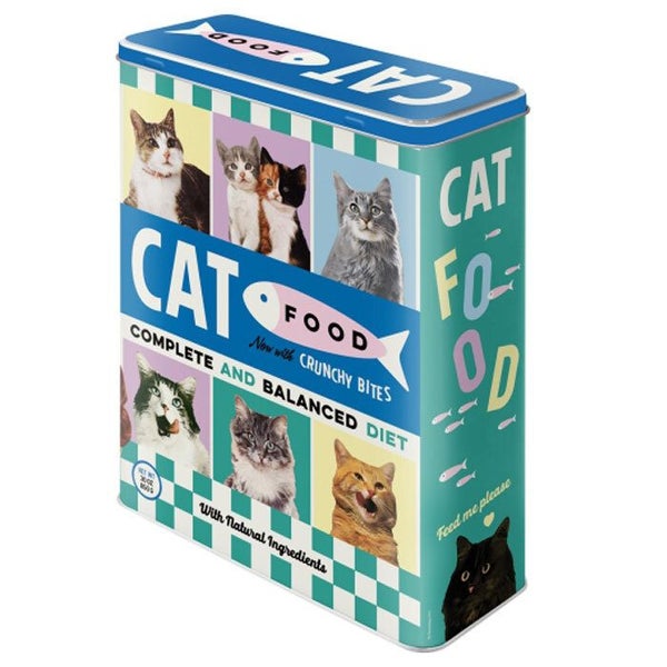 Nostalgic Art XL Metal 4L 26cm Tin Box Container Storage for Cat Pet Food Blue Carousel 2
