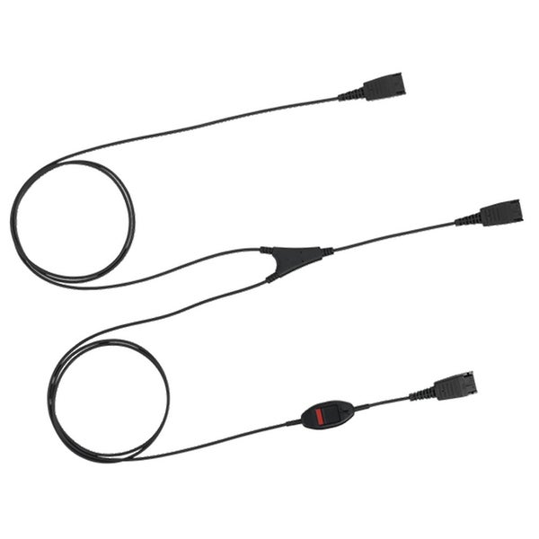 Jabra QD Supervisor Cord w 2 QD Interface Mute Button For Desk Soft Phone Carousel 1