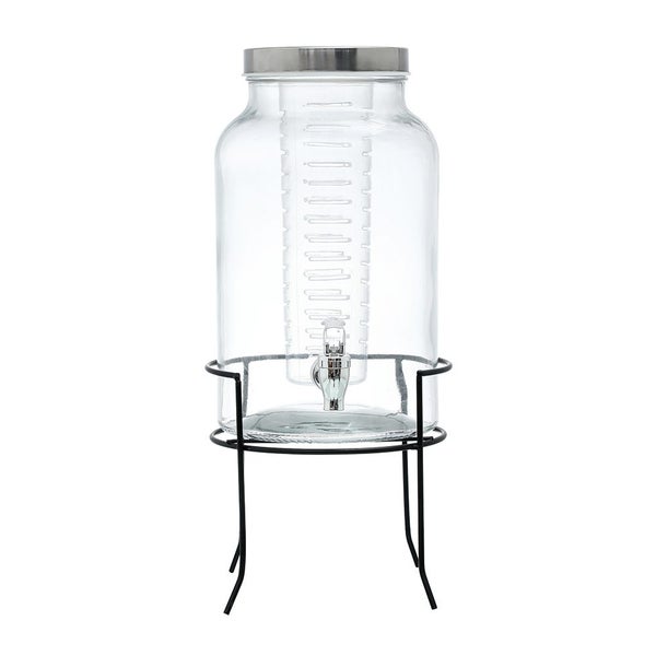 Lemon & Lime 5.5L Glass Beverage Juice Drink Water Tea Diffuser Stand Dispenser Carousel 5