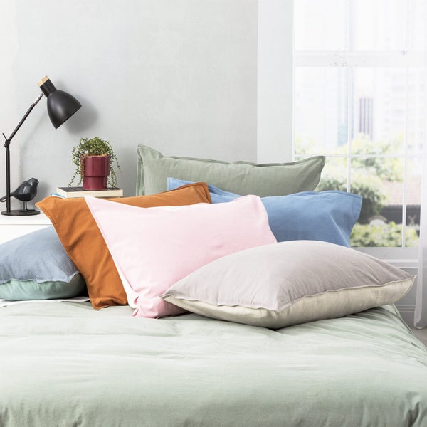 Renee Taylor Essentials Queen Bed Quilt Cover VINT Stone Washed Reversible Wood Carousel 5