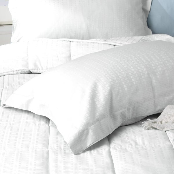 Ddecor Home Binary Super King Bed Comforter Set 500TC Cotton Jacquard White Carousel 3