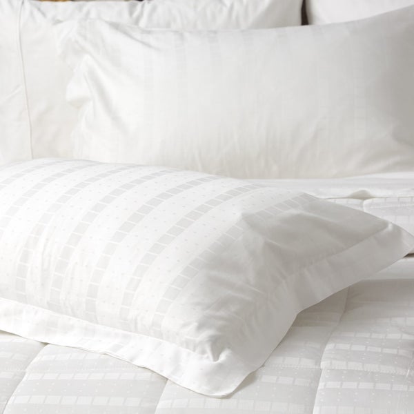 Ddecor Home Damask Super King Bed Comforter Set 500TC Cotton Jacquard White Carousel 3