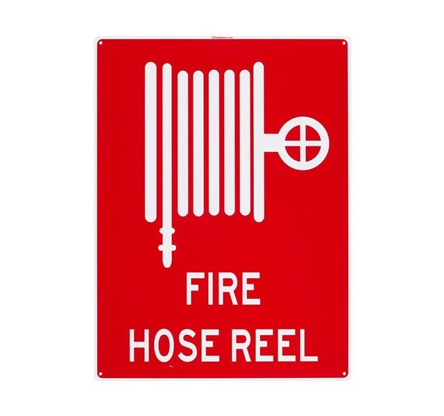 Fire Hose Reel 450x600mm Large Safety Sign Polypropylene Wall Door Mountable Carousel 1