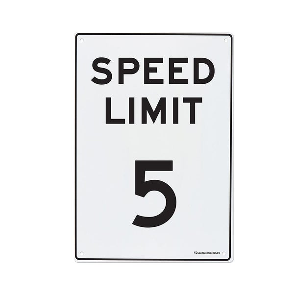5km h Speed Limit 450x300mm Safety Sign Polypropylene Wall Door Mountable Carousel 1