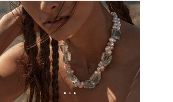 AMBER SCEATS Dunia Necklace - Crystal & Pearls - gorgeous!! Carousel 2