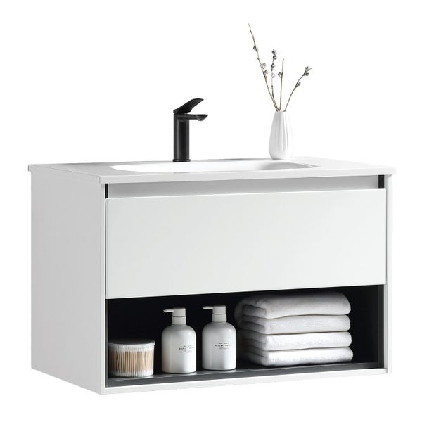 Fremont Wall Vanity with Arc Top 800mm - White Glossy Carousel 2