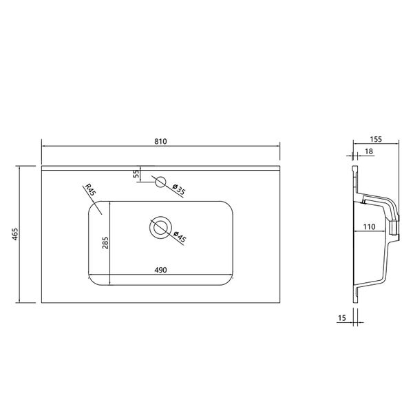 Fremont Wall Vanity with Arc Top 800mm - White Glossy Carousel 7